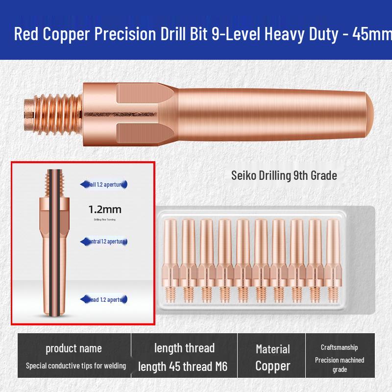 MIG Welding Contact Tip Set: CO2 Gas Shielded Gun Accessories, Copper Conductive Nozzle