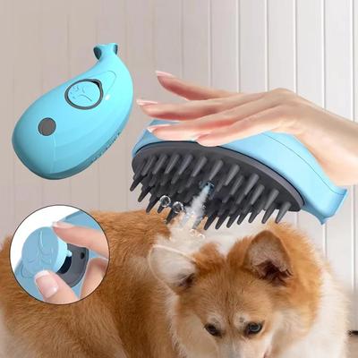 Hund Katze Dampf-Haarbürste Elektrischer Sprühkamm Walform 3-in-1 Hundedampfer Massagiergerät Tierpflege Entfernt Verfilztes und loses Haar