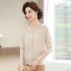 Middle-aged and elderly women's spring and autumn thin knitted sweater, new mother's spring clothes bottomed sweater and top