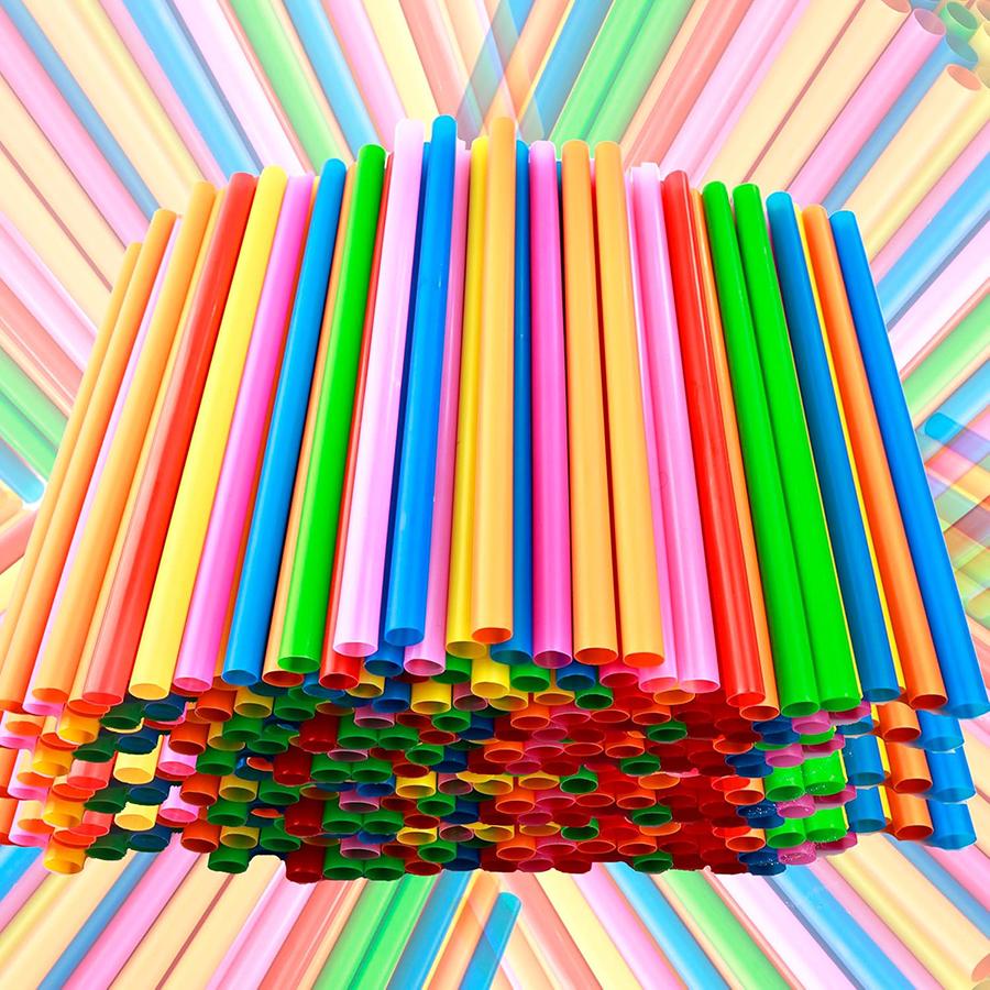 100pcs 25cm Disposable Plastic Straw Stretchable Artistic Curved Straw for Juice Beverage Soda Restaurant Tableware Accessories