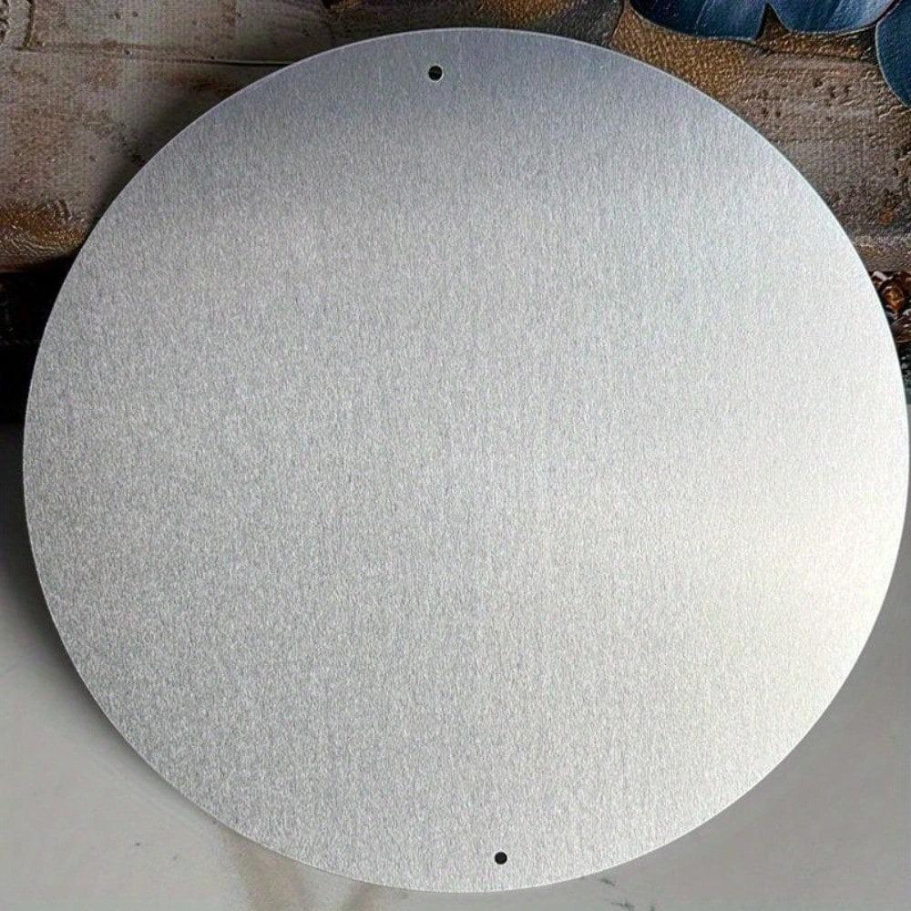 Vintage Wolf Aluminum Sign, Round Metal Wall Art Plaque for Home Bar Cafe Garden Decor