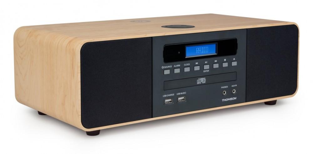 Thomson MIC202IBT Micro HiFi with Bluetooth and Inductive Phone Charger FM Radio with RDS Plays CD/MP3, Thomson