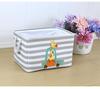 Children's Cartoon Embroidery Storage Bucket - Fabric Cotton Linen Organizer for Toys, Laundry, and Sundries.