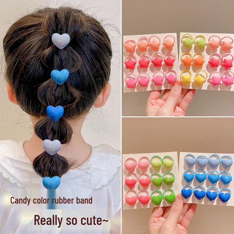 2024 Kid-Friendly Hair Accessories Set - Elastic Cartoon Hair Ties & Ropes for Girls, No-Pain Design