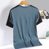 Sports running T-shirt color blocking men's and women's short sleeved T-shirt casual loose ice silk quick drying breathable fash