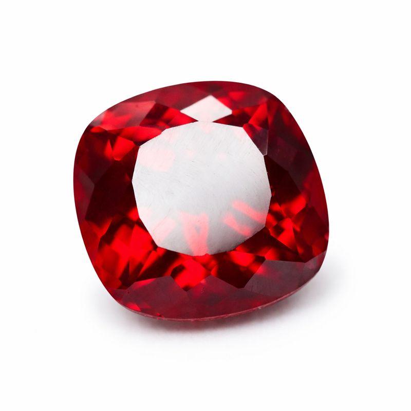 Natural Red Ruby Loose Gemstone 12 Ct Square Cushion Cut for Jewelry Making and Gem Collections