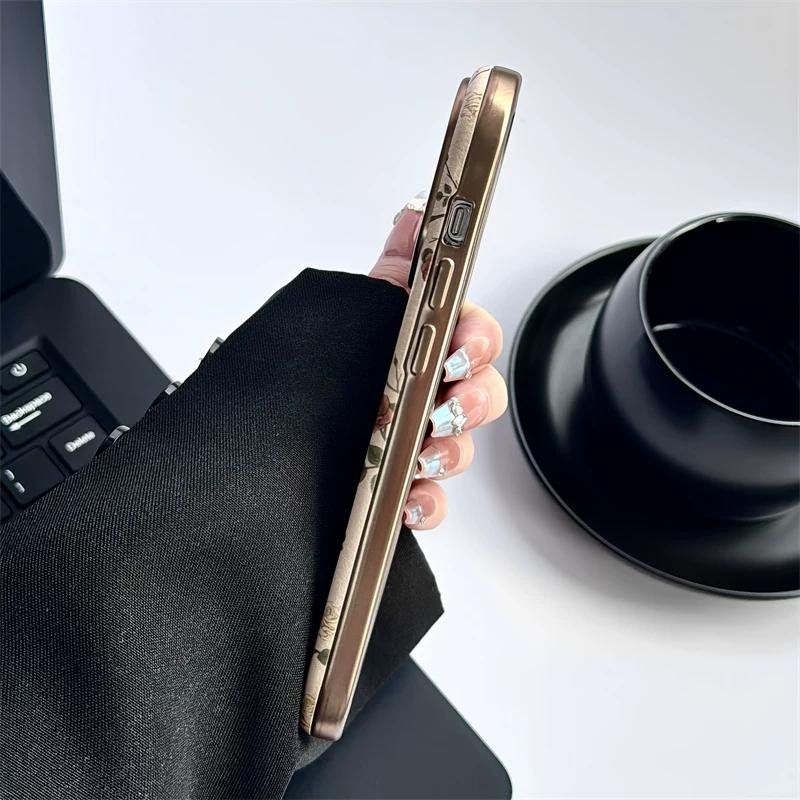 Flower Pattern Phone Case For iPhone 11/12/13/14/15/16/17ProMax Case
