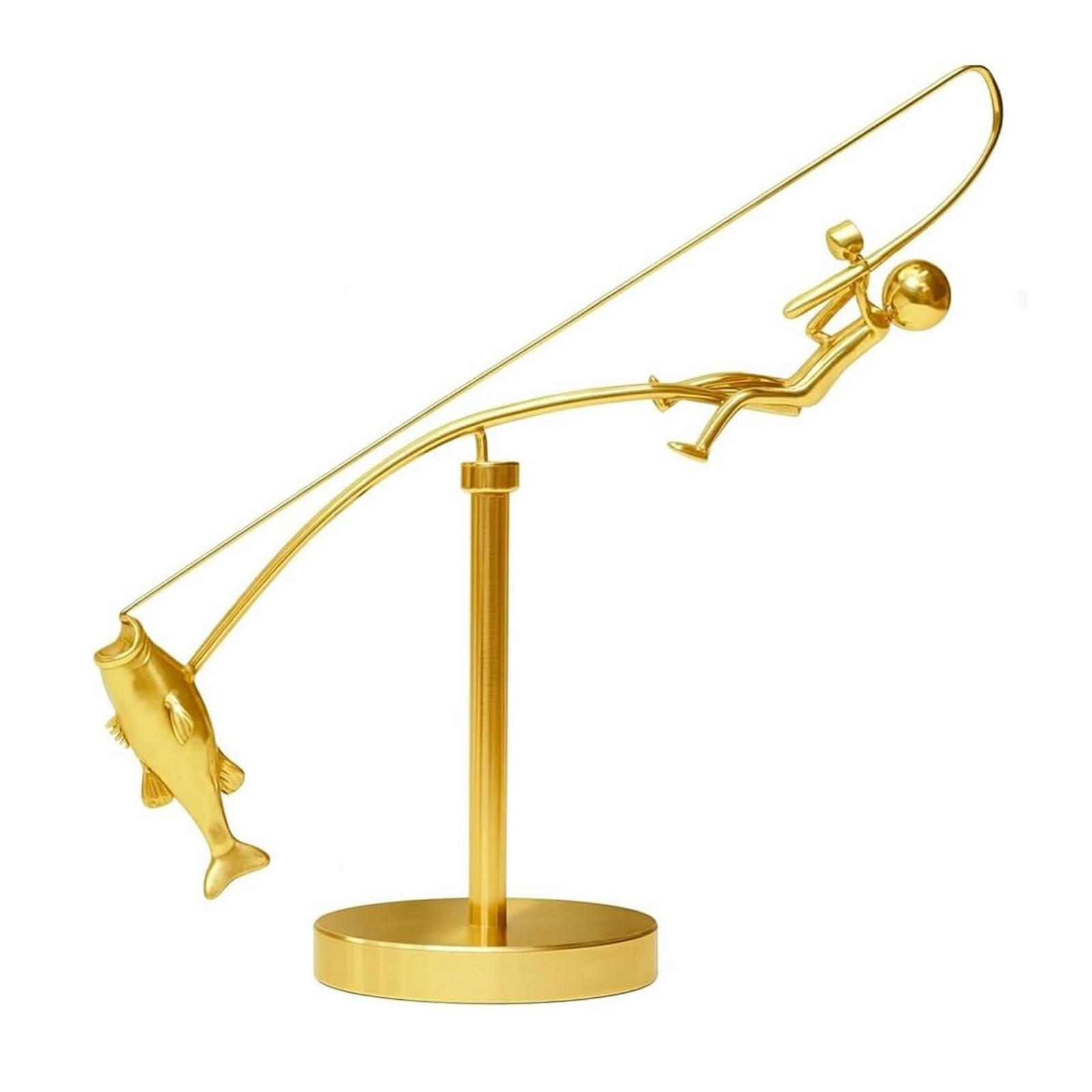 

Kinetic Fishing Sculpture Balance Art for Your Space Balance Art Sculpture Fisherman Balancing Figurine Ornament Home Decoration