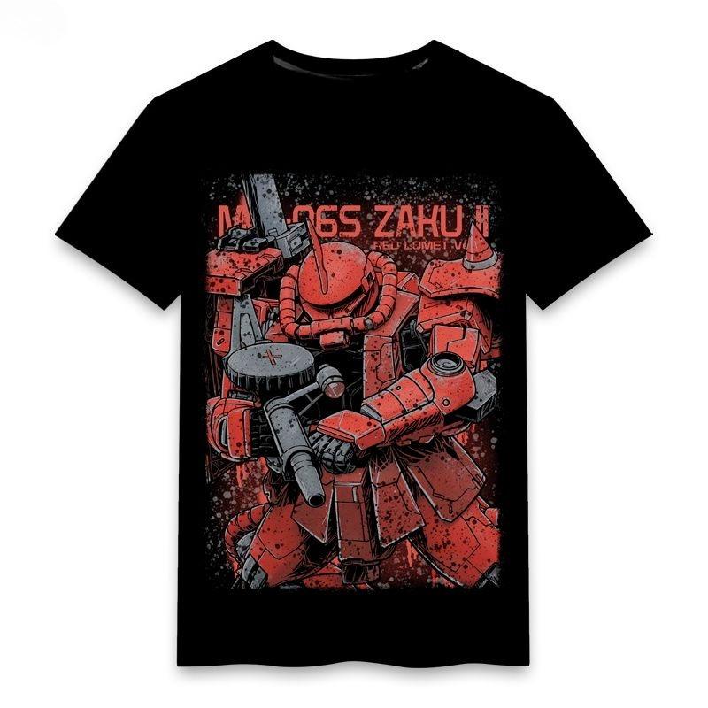 Gundam Unicorn Style Cotton Mens and Womens Short Sleeve TShirt High Street Harajuku Summer High Quality Sports Top