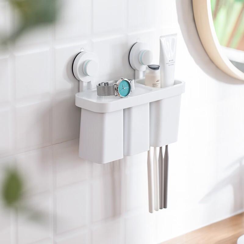 CHAHUA Drill-Free Wall-Mounted Toothbrush Holder & Storage Rack