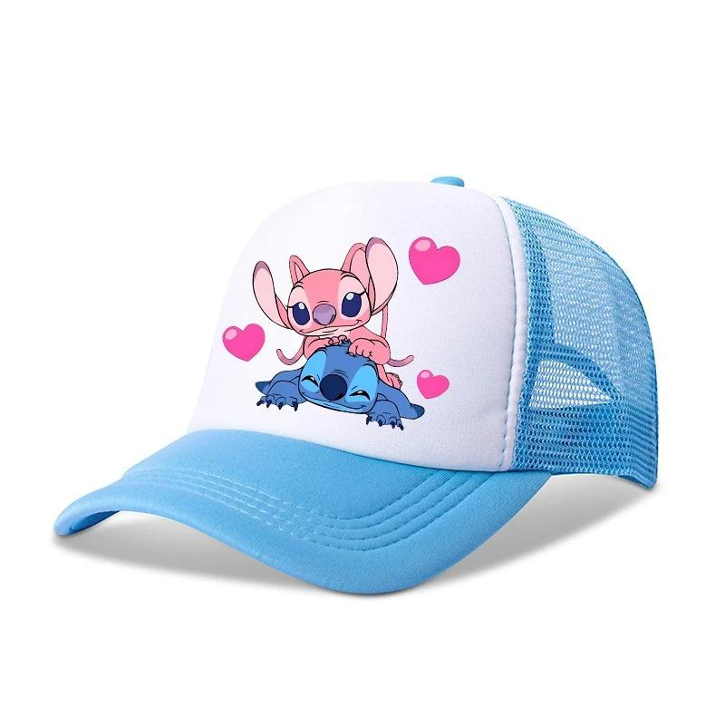 

Disney Angel Stitch Summer Adult Baseball Cap Breathable Mesh Sun Shade Adjustable Casual Fashion Cute Cartoon Hat Pattern Gift Adjustable