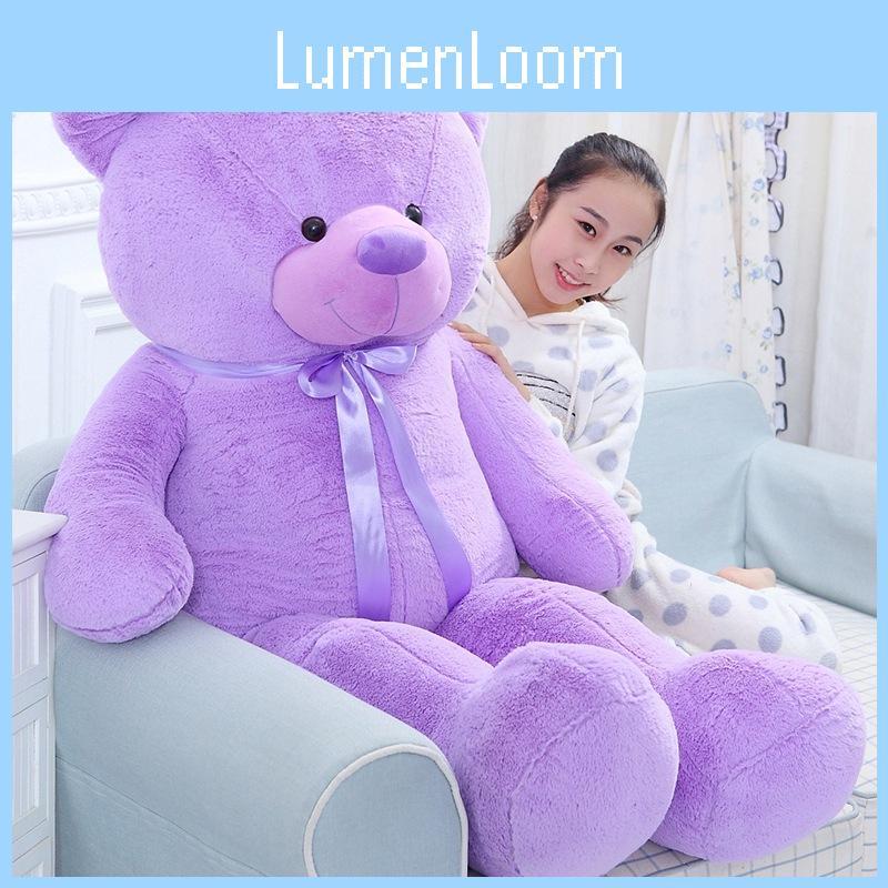 Large Purple Teddy Bear Plush Toy Cute Cartoon Girl Birthday Holiday Gift Doll