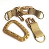 Tactical Key Ring Holder Gear Keychain Clip Nylon Webbing Quick Release Buckle Molle Bag Attachments Metal Carabiners Keychain
