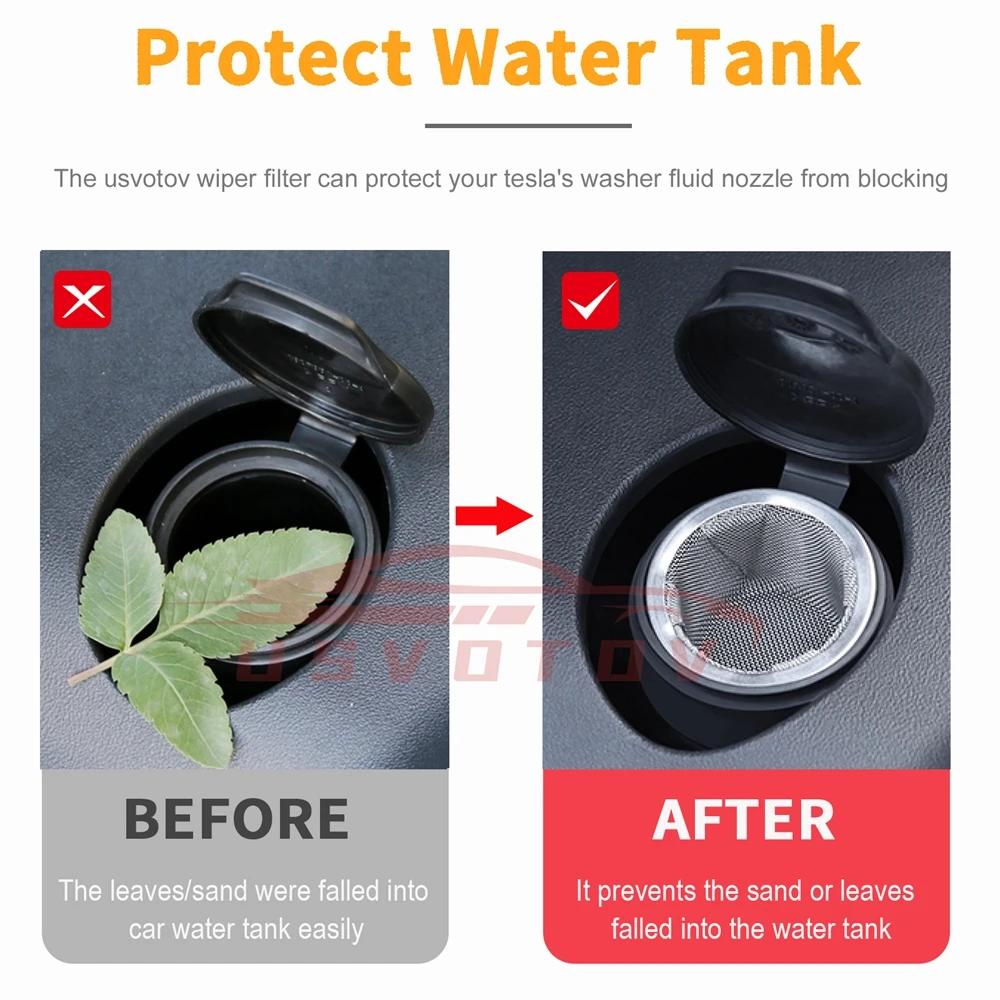 Wiper Water Filter For Tesla Model 3 Y S X Juniper Accessories Metal Mesh Grille Guard Grid Inserts Washer Tank Nozzle Strainer