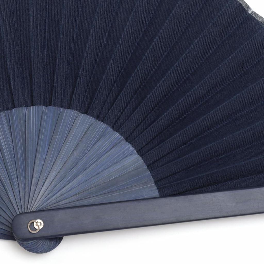 [Nishikawa Shoroku Shoten] Summer Fan, Mini Size, with Fan Case, Women's, Gift, Fashion Fan, Craft (Navy)
