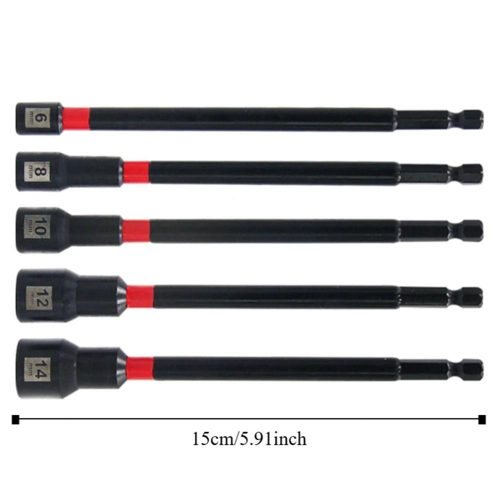 150 mm Length Magnetic Long Nut Driver Hexagon Socket Wrench Impact Drill Use