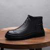 2025 Direct Supply Thick-soled Chelsea Boots Men's Leather Short Boots Zipper, Autumn and Winter One-pedal Locomotive Trend Martin Boots