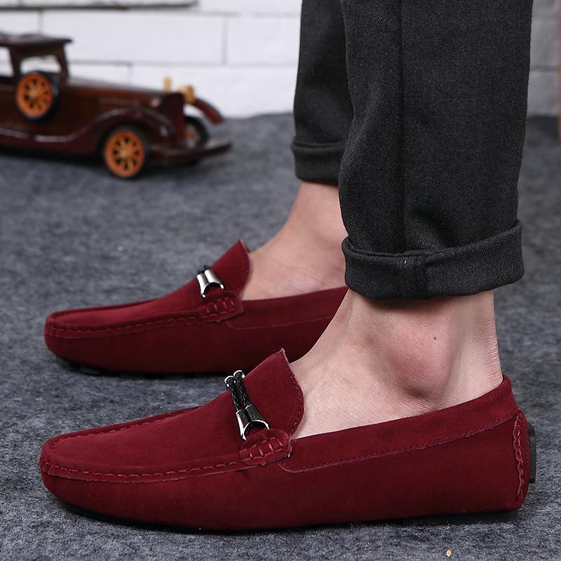 Spring and autumn handmade leather men's casual sports shoes soft loafers fashion breathable men's flat shoes non-slip