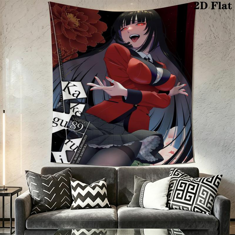 Kakegurui Wall Tapestry Aesthetic Wall Hanging Printed Fabric Blanket Decorative Tapestries for Bedroom Living Room Home Decor