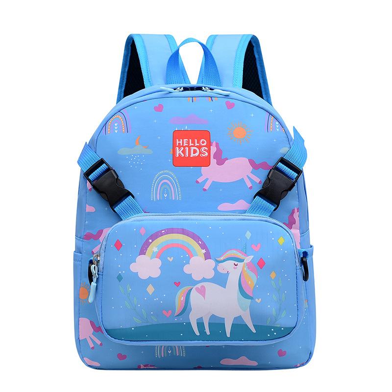 New unicorn children's cute kindergarten students backpack boys and girls large capacity light truck through children's backpack