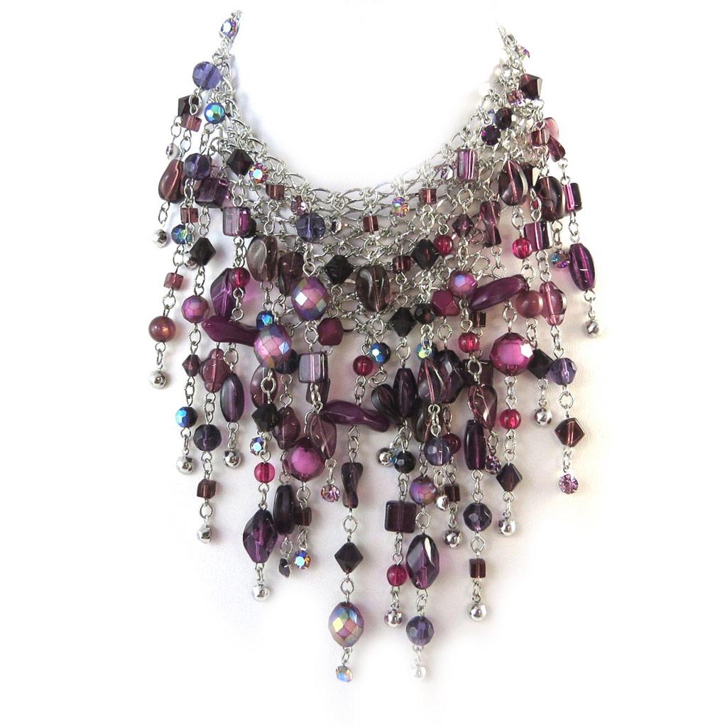 

Les Trésors De Lily [E2475] - пурпурное колье от дизайнера Sissi