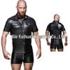 Men's European & American Faux Leather Clubwear Shirt