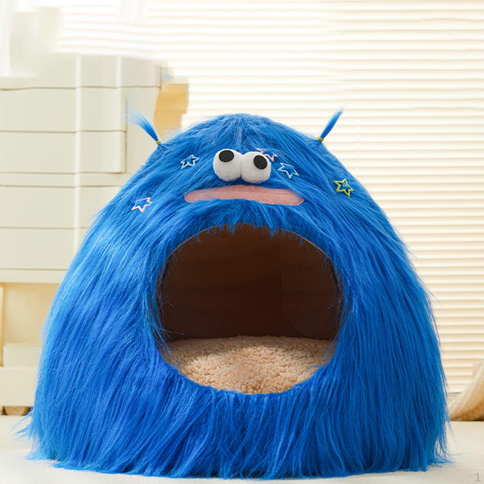 

Полузакрытая кровать-гнездо для кошек и собак, комфортная палатка для щенков синий