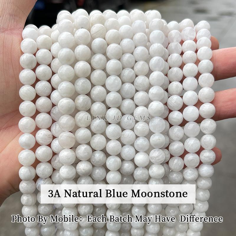 Natural Blue Flash Moonstone Beads High Quality Round Loose Spacer Gemstone For Jewelry Making Diy Bracelet Necklace Accessories