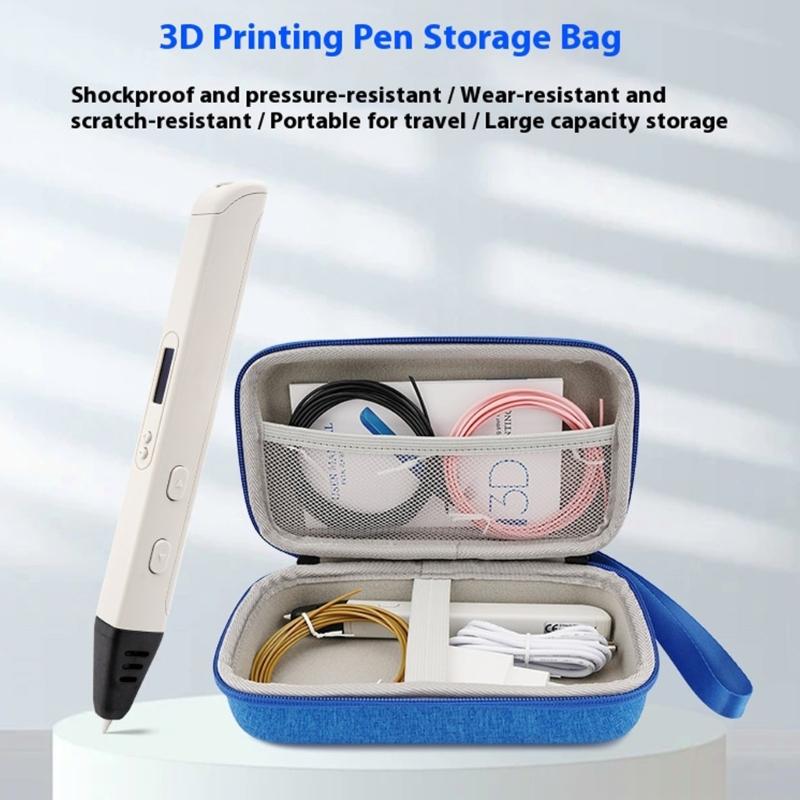 Przenośne twarde etui EVA dla artykułów do długopisu 3D dla dzieci, pudełko do przechowywania z wyściółką z polaru i materiałów odpornych na zarysowania