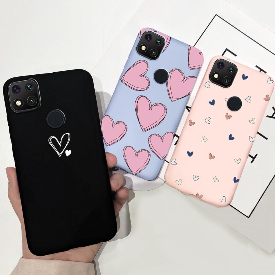Couple Love Heart Phone Case For Xiaomi Redmi 9C Case Soft Touch Silicone Cover For Xiaomi Redmi 9C NFC 9 C Back Cover Capas