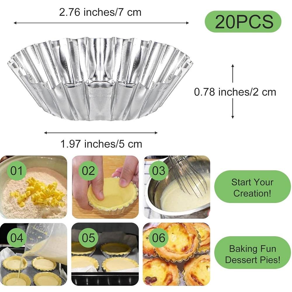 100Pcs Mini Egg Molds Tiny Pie Tartlets Dessert Muffin Cupcake Pans Tin Egg Mold Bakeware