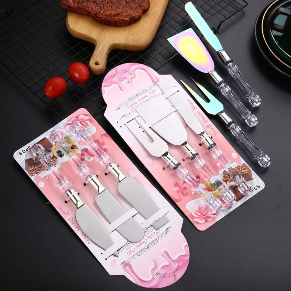 Stainless Steel Cheese Shovel Fork Set Reusable Cake Shovel Cheese Tools Dessert Knife  Kitchen