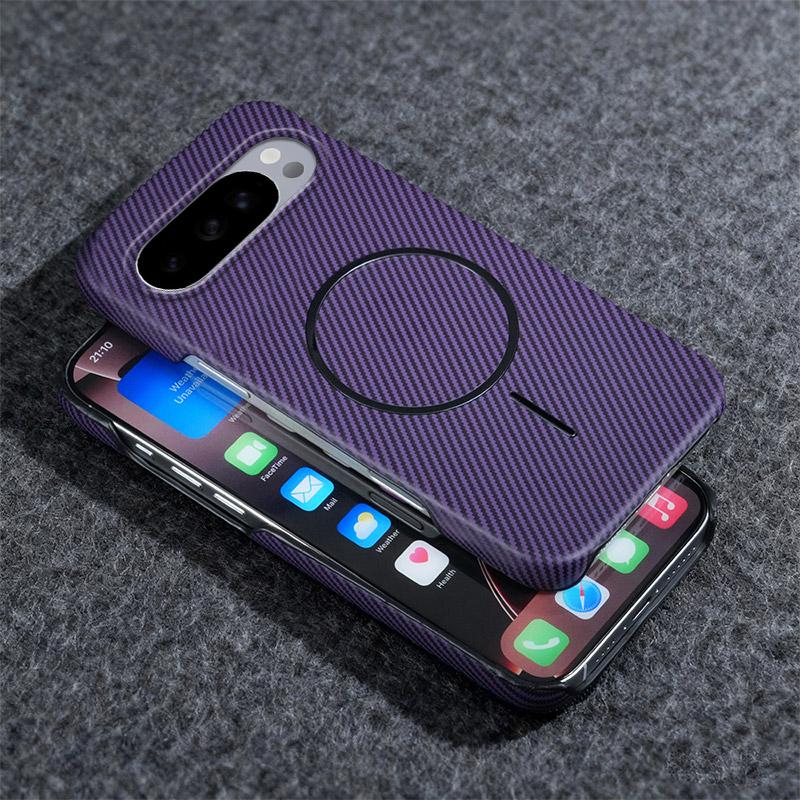 Carbon Fiber Magnetic For Magsafe Case For Google Pixel 10 9 Pro XL 10ProXL 9ProXL 9A Wireless Charger PC Frameless Phone Cover