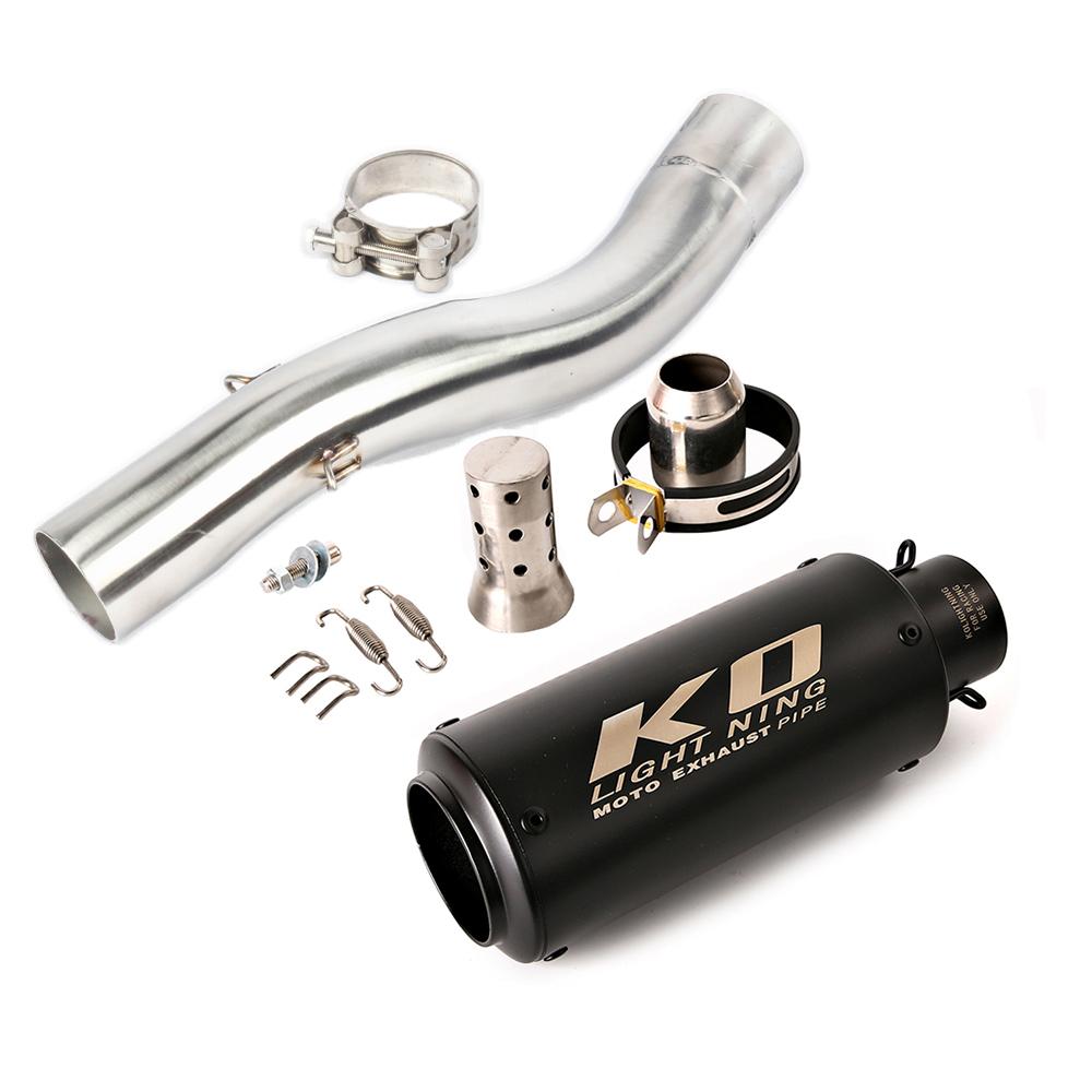 51MM Motorcycle Exhaust Middle Link Pipe Moto Escape With DB Killer Stainless Steel Slip On For Kawasaki ZX10R 2004-2005