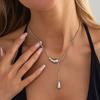SHIXIN Stainless Steel Waterdroplet Pendant Necklace Women Trendy Wedding Y-shaped Neck Chain Party Waterproof Jewelry Accessory