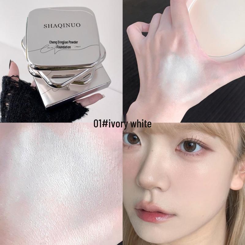 Shaqinuo Velvet Mist Setting Powder: Brightening, Natural Matte Finish. Large Capacity, Ideal for Touch-Ups.