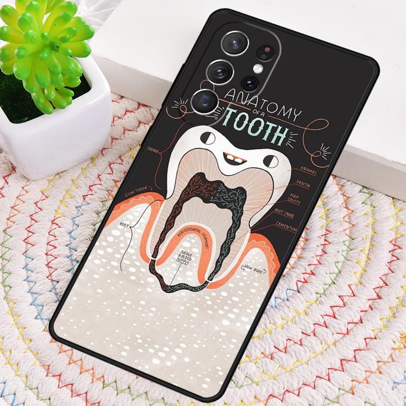 Anatomy Dental Crowned Tooth Crown Phone Case for Samsung Galaxy Note 10 Pro S26 Ultra S23 S24 FE S25 S21 S22 PLUS Cove