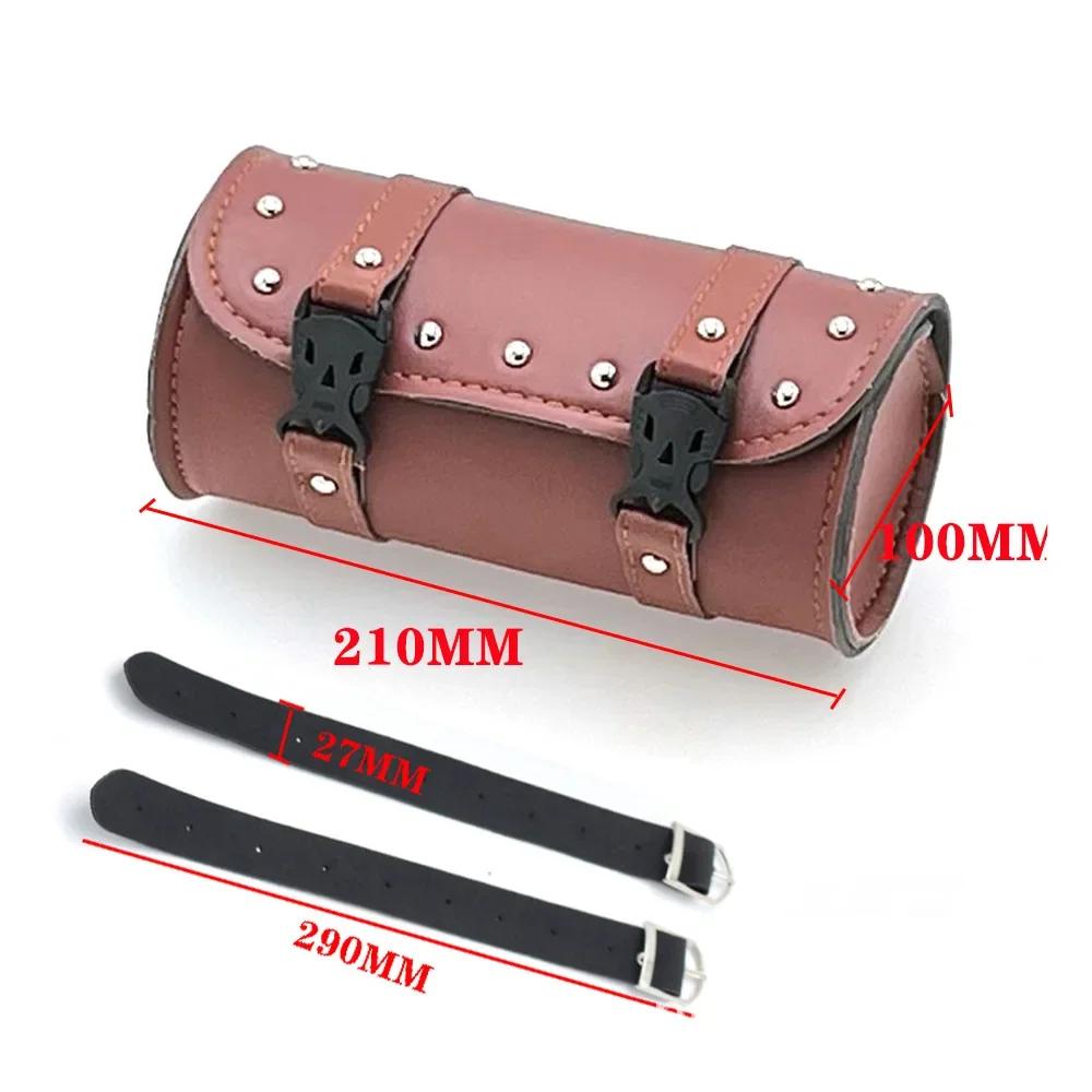 Motorcycle Tool Bag Large Capacity Waterproof PU Leather Motorcycle Retro Paddle Bag Front Rear Travel Bag Cycling Bag Side Bag