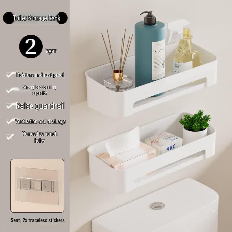 LIEI Punch-Free Suction Cup Toilet Storage Shelf