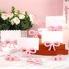 WTEMPO Wedding Valentine's Day Sweet Bow Shaped Design Place Card Holders Bowknot Table Seat Number Holders Cute Name Card Display Stands