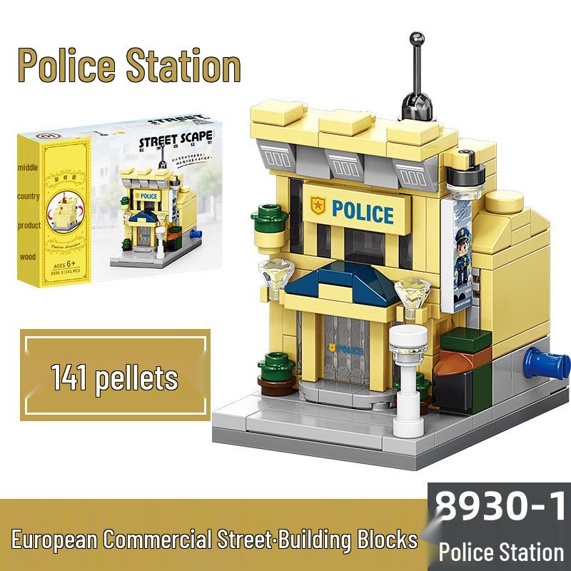 2025 Street Scene Lego-Compatible Architecture Model: Educational Assembly Toy for Kids and Boys