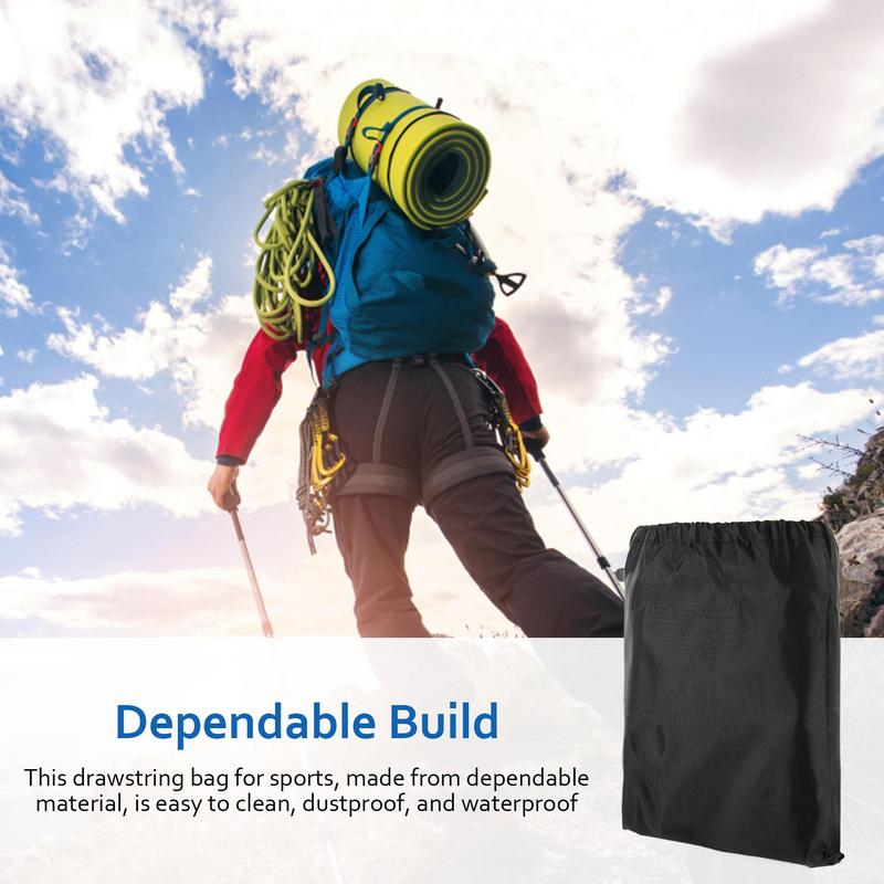 Waterproof Dustproof Drawstring Bag Black Polyester Bag Headset Data Cable Pouch Drawst Sporting Goods Pouch Organizer