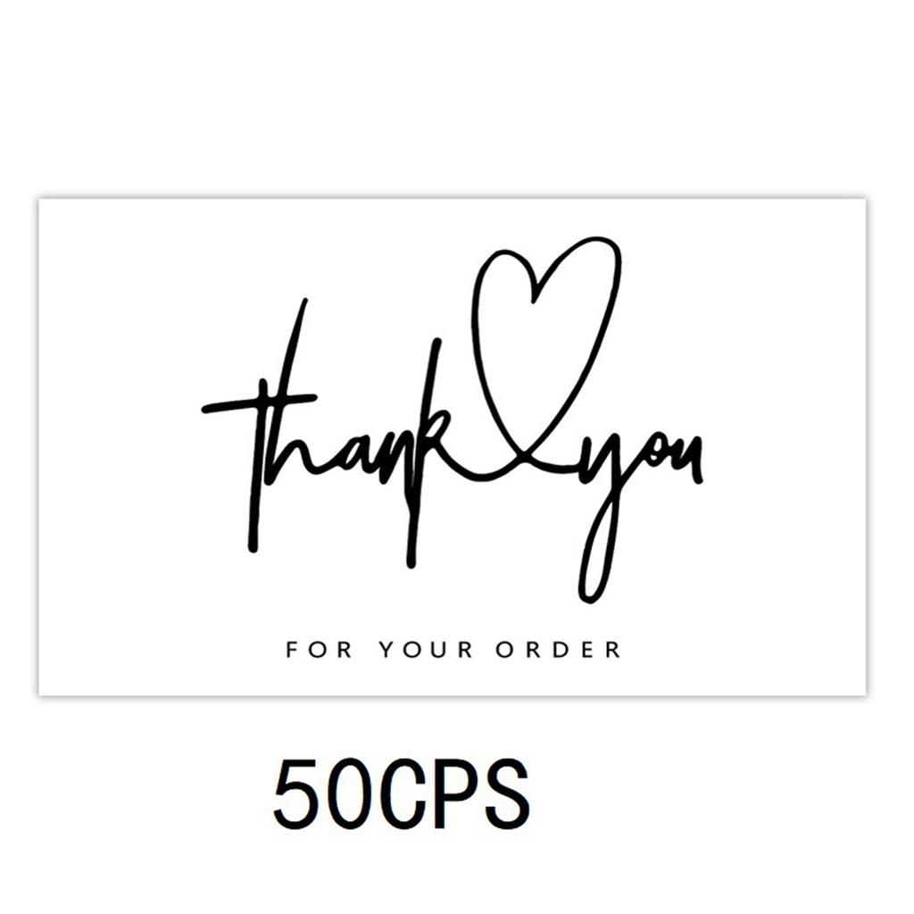 50pcs Thank You For Supporting My Business Cards,Small Customer Appreciation Card for Shop, Online Retailers, Business Supplies