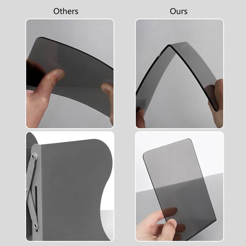 2 Pcs L-Shaped Transparent Book Ends Fall-resistant Acrylic Book Ends Clear Acrylic Bookends for Shelves Organizer