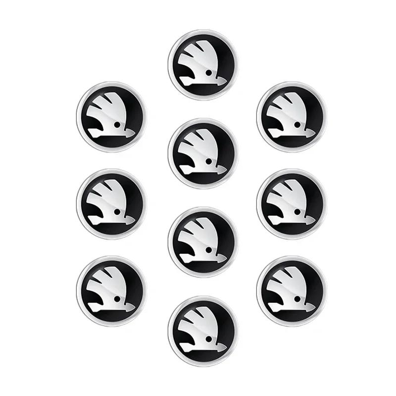 Kxnmo9 11mm 14mm Car Key Emblem Metal Sticker Logo Decal For Skoda Octavia Rapid Kodiaq Karoq Fabia Kamiq Superb Derivative Vision
