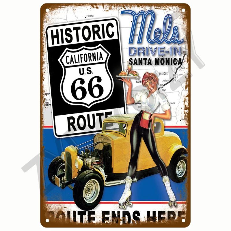Retro Tin Sign Bar Cafe Club Garage Car Pub Vintage Metal Sign Plaque Painting Motorcycle Iron Home Decoration Wall Decor Art