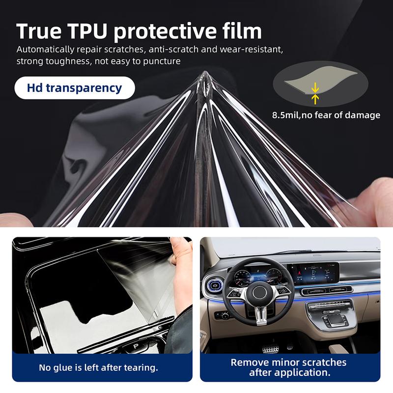 TPU Protective Interior Film for Mercedes Benz V-Class W639 2024 2025 2026 Car Center Console Transparent Anti-scratch Repair
