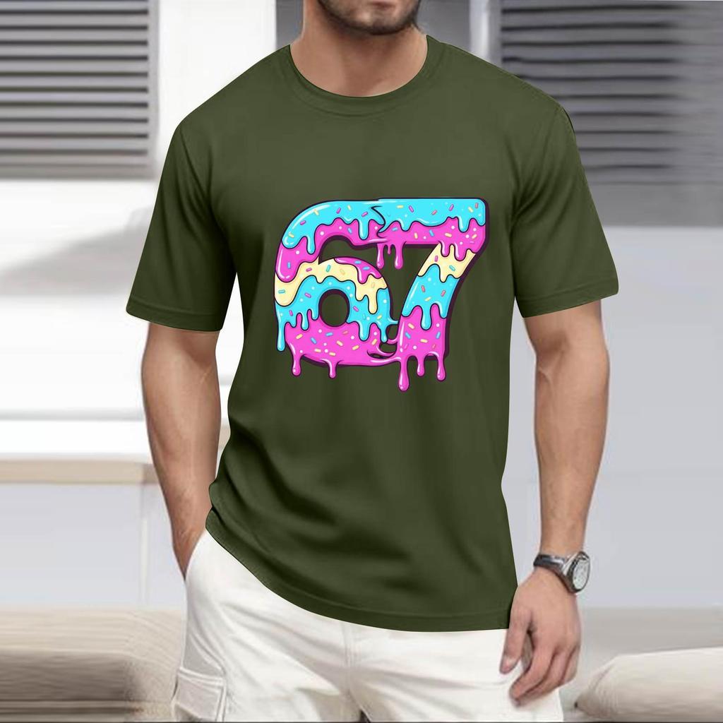 Men'S Fashionable T-Shirt, Street Casual Short Sleeved Clothing