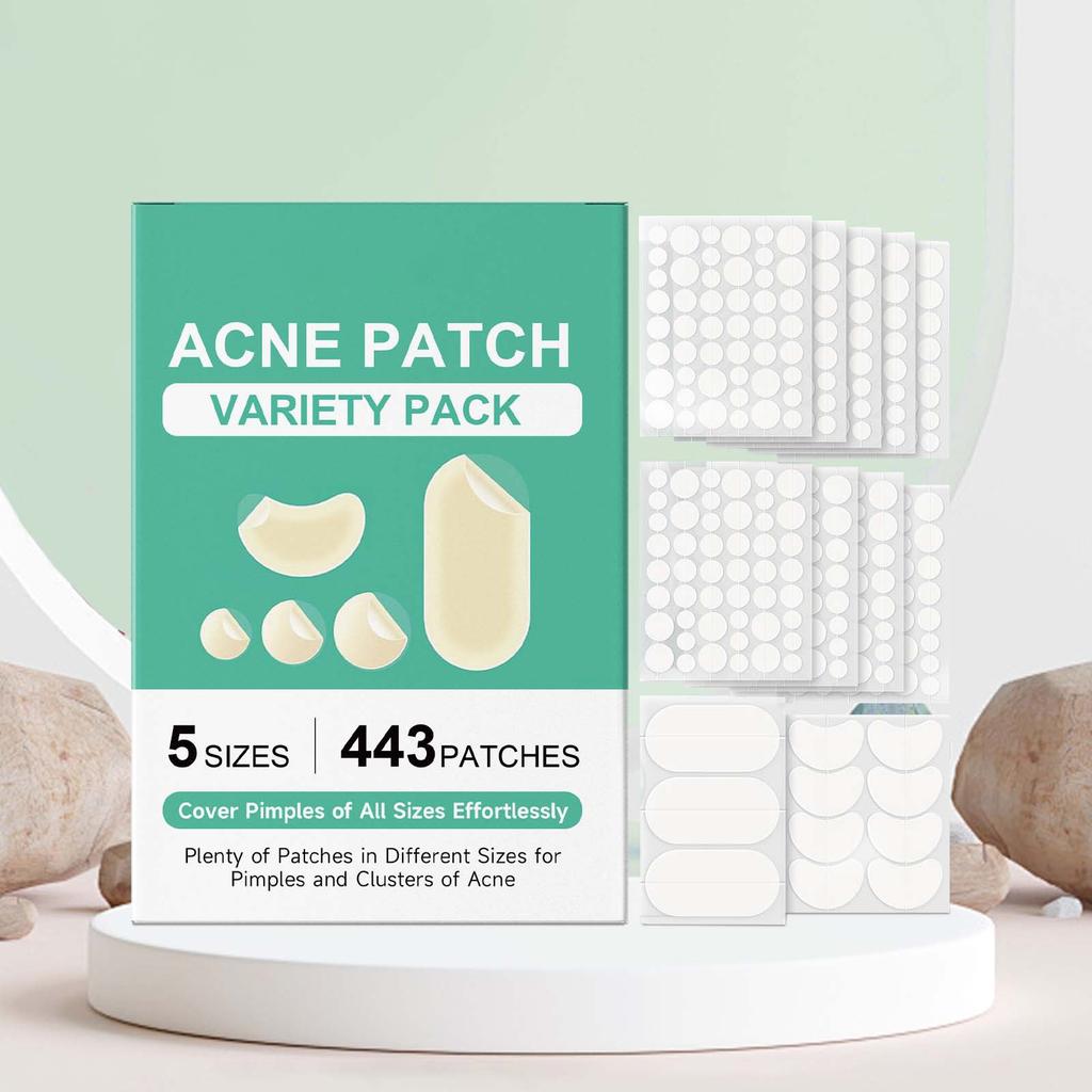 Pimple Patches For Face,Zit Covers,Hydrocolloid Acne Patches Zits Cover Stickers 4 Size With Tea Leaf Oil, Hedyotis Alba Extract