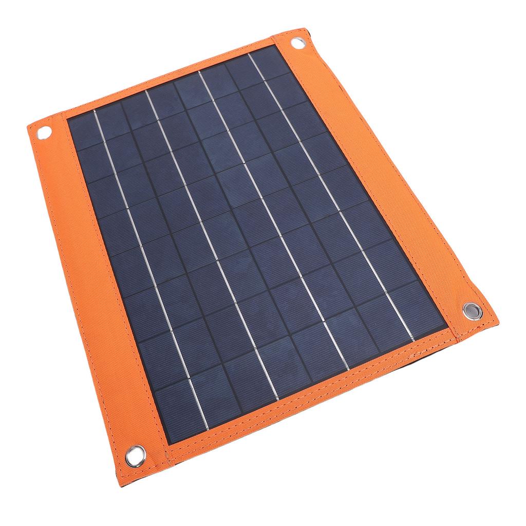 Solar Panel USB A USB C Outputs 20W Solar Charging Panel with Kickstand Cigar Lighter Battery Clip for Home Camping Outdoor